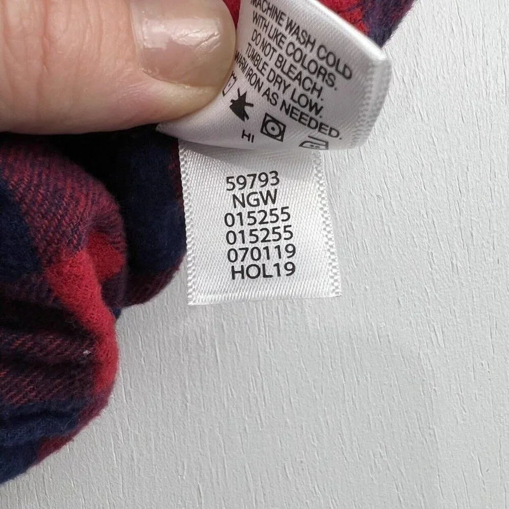 Hanna Andersson Buffalo Plaid Flannel Dress In Hanna Red 110 - Picture 8 of 9